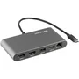 StarTech Base de Portátil Thunderbolt 3 TB3DKM2HDL - Mini Dock con 2x HDMI 4K a 60Hz, Gigabit Ethernet, USB 3.0, Compacto, Cable 28cm, Plug & Play para MacBook y Windows