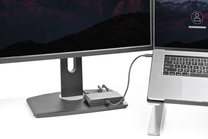 StarTech Base de Portátil Thunderbolt 3 TB3DKM2HDL - Mini Dock con 2x HDMI 4K a 60Hz, Gigabit Ethernet, USB 3.0, Compacto, Cable 28cm, Plug & Play para MacBook y Windows