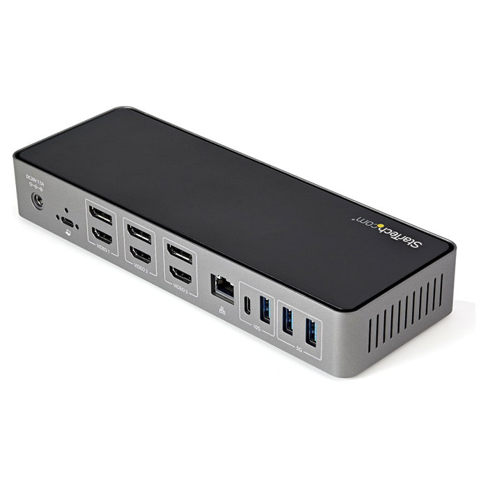 StarTech.com Docking Station USB-C y USB-A 10Gb con 3 Monitores 4K 60Hz y PD 85W StarTech.com Docking Station USB-C y USB-A 10Gb con 3 Monitores 4K 60Hz y PD 85W