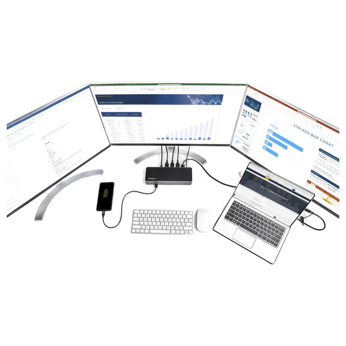StarTech.com Docking Station USB-C y USB-A 10Gb con 3 Monitores 4K 60Hz y PD 85W StarTech.com Docking Station USB-C y USB-A 10Gb con 3 Monitores 4K 60Hz y PD 85W
