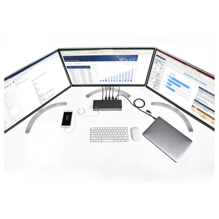 StarTech.com Docking Station USB-C y USB-A 10Gb con 3 Monitores 4K 60Hz y PD 85W StarTech.com Docking Station USB-C y USB-A 10Gb con 3 Monitores 4K 60Hz y PD 85W