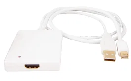 Urban Factory CBB21UF Cable Adaptador Mini DisplayPort + USB a HDMI para Mac - Transmite Vídeo y Audio en 1080p a Televisor o Monitor - Color Blanco