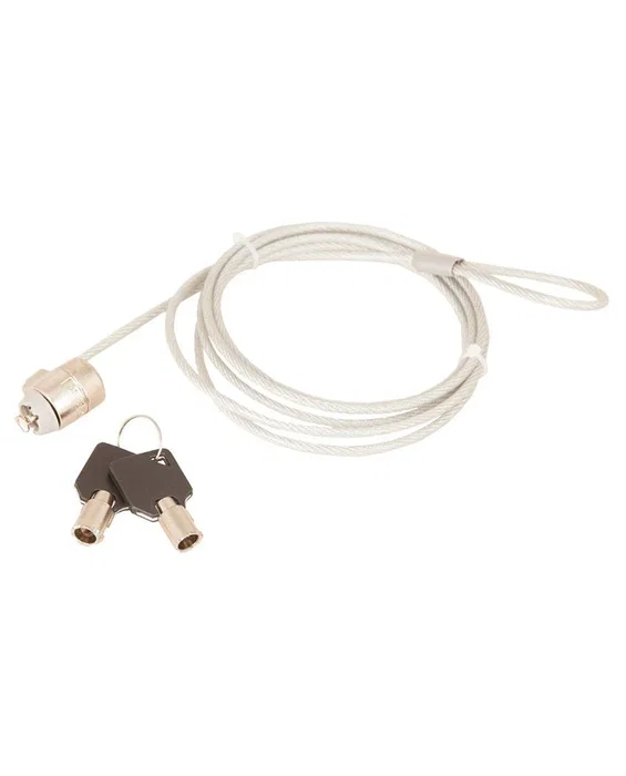 Urban Factory CRS78UF Cable Antirrobo Metálico Translúcido 1.8 m con Llave Redonda para Bicicleta Portátil