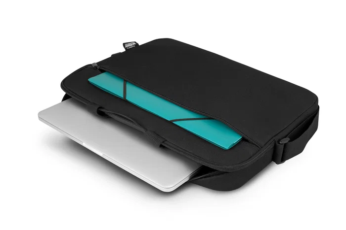 Urban Factory Nylee Maletín Vertical para Portátil 15,6" (39,6 cm) con Compartimento Protegido, Bolsillo para Documentos, Material Impermeable - Negro