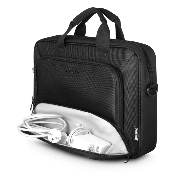 Urban Factory MTC14UF Maletín para Portátil hasta 35.6 cm (14") Negro con Compartimento para Tableta hasta 10.5" - Compartimento Organizador y Bolsillo para Cargador
