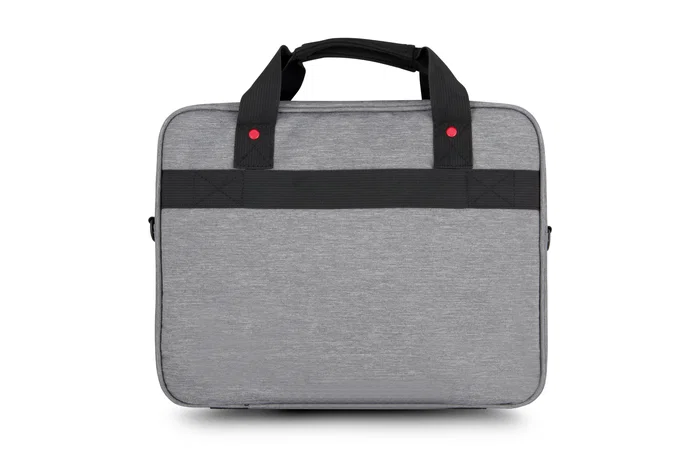 Urban Factory Mixee Maletín para Portátil 15.6" con Puerto USB, Compartimento para Tablet 10.5", Organizador, Resistente al Agua - Gris/Rosa