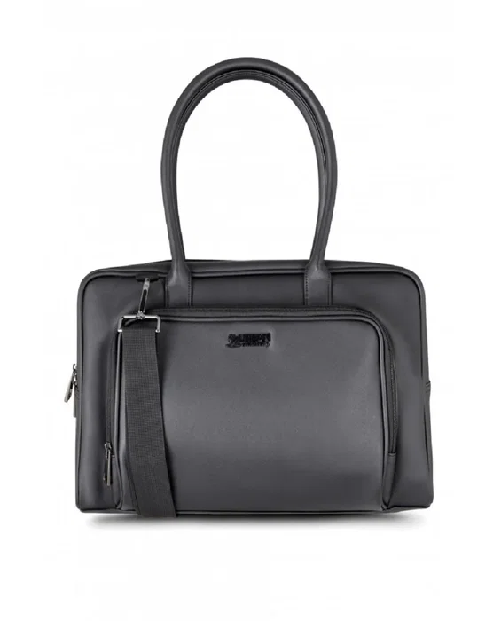 Urban Factory LWB14UF Maletín para Portátil 13/14" Bolso de Hombro Negro Estuche para Dama con Compartimento Protegido, Bolsillos y Correa Extraíble