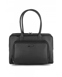 Urban Factory LWB14UF Maletín para Portátil 13/14" Bolso de Hombro Negro Estuche para Dama con Compartimento Protegido, Bolsillos y Correa Extraíble
