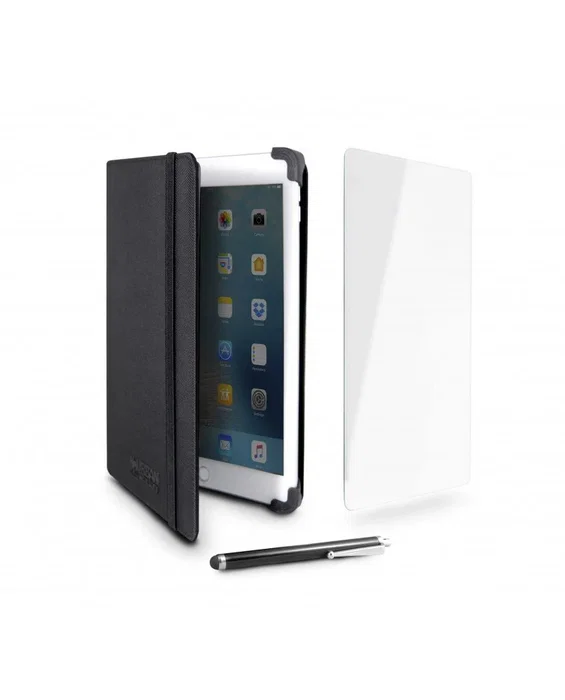 Urban Factory Starter Pack Funda Folio Negro para Tableta 25,6 cm (10.1") - Universal, con Portabolígrafo y Protector de Pantalla - Compatible con 10.1" - Modelo Folio 25,6 cm Negro