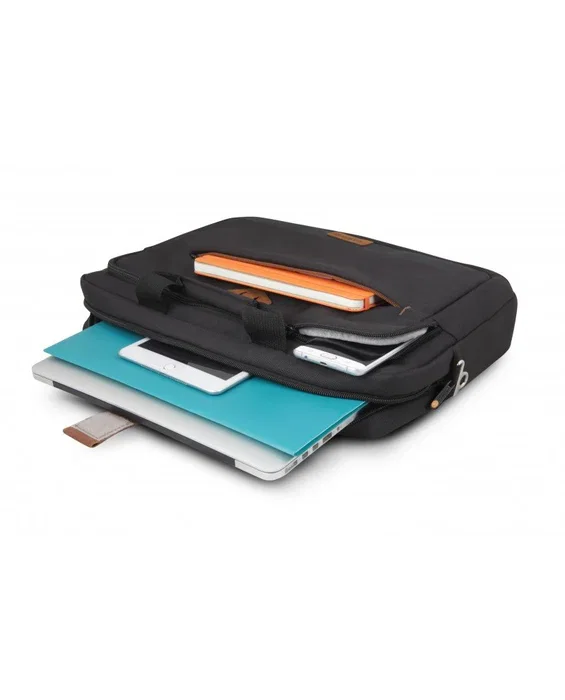 Urban Factory CYCLEE ETC15UF Maletín Toploader Negro para Portátil 15.6", Compartimento para Tablet 10.5", Material r-PET Reciclado, Correa de Ajuste y Organizador