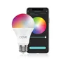 Veho Cave Bombilla LED Inteligente WiFi, Cambio de Color Multi, Blanco, 8W 800lm 2700K, E27, Compatible con 2.4GHz