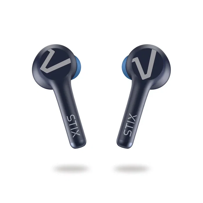 Veho STIX Auriculares Inalámbricos True Wireless Intrauditivos Bluetooth 5.0, Resistencia al Agua IPX5, Batería 4h, Color Azul