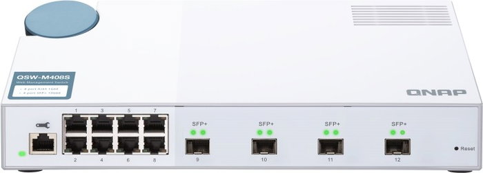 QNAP QSW-M408S Switch Gestionado L2 de 12 Puertos Blanco