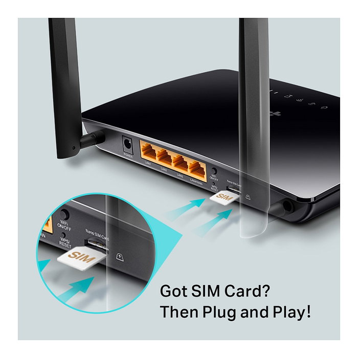 TP-Link TL-MR6400 Router 4G LTE Inalámbrico 300 Mbps Negro
