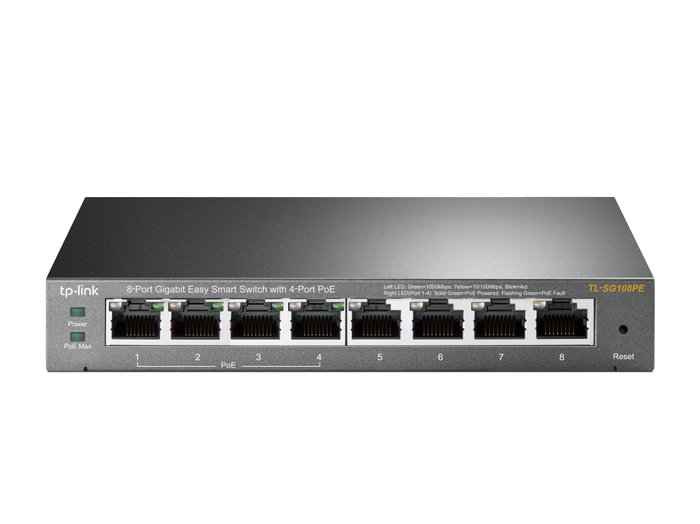 TP-Link TL-SG108PE Switch Gigabit con 4 puertos PoE Negro TP-Link TL-SG108PE Switch Gigabit con 4 puertos PoE Negro