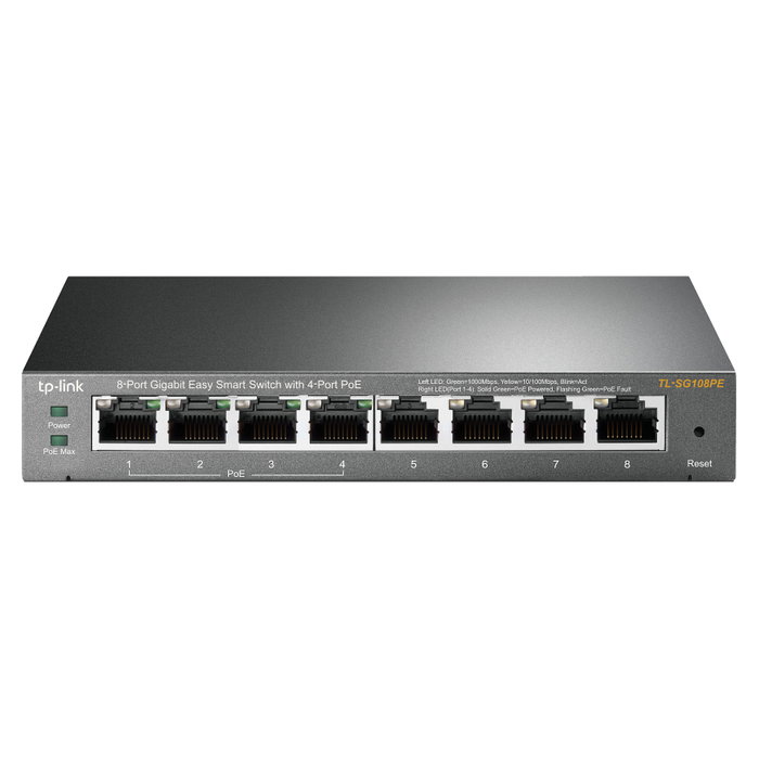 TP-Link TL-SG108PE Switch Gigabit de 8 puertos con 4 puertos PoE TP-Link TL-SG108PE Switch Gigabit de 8 puertos con 4 puertos PoE