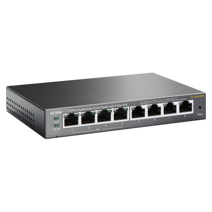 TP-Link TL-SG108PE Switch Gigabit de 8 puertos con 4 puertos PoE TP-Link TL-SG108PE Switch Gigabit de 8 puertos con 4 puertos PoE