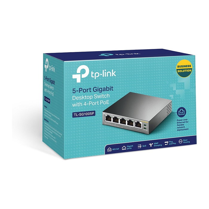 TP-Link TL-SG1005P Switch Gigabit de 5 puertos con 4 puertos PoE, Negro