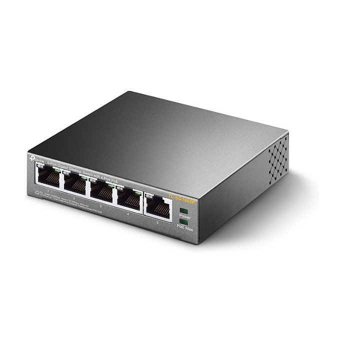 TP-Link TL-SG1005P Switch Gigabit de 5 puertos con 4 puertos PoE, Negro