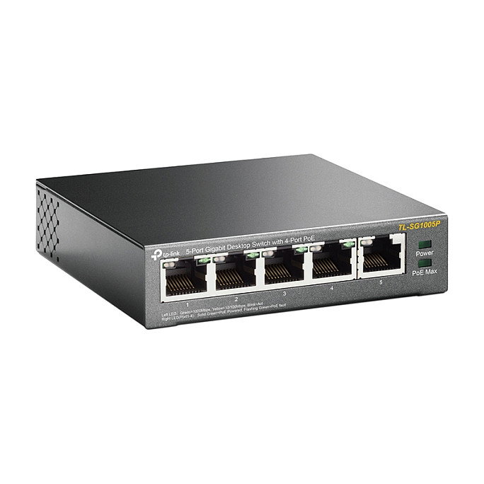 TP-Link TL-SG1005P Switch Gigabit de 5 puertos con 4 puertos PoE, Negro