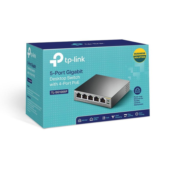 TP-Link TL-SG1005P Switch Gigabit de 5 puertos con 4 puertos PoE, Negro