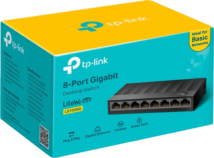 TP-Link LS1008G Switch de 8 Puertos Gigabit Ethernet Negro