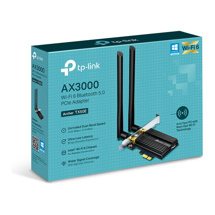 TP-Link Archer TX50E AX3000 Wi-Fi 6 y Bluetooth 5.0 PCIe TP-Link Archer TX50E AX3000 Wi-Fi 6 y Bluetooth 5.0 PCIe