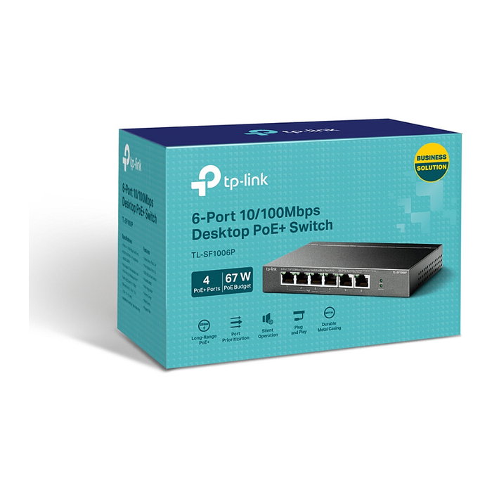 TP-Link TL-SF1006P Switch de 6 puertos Fast Ethernet con 4 puertos PoE+