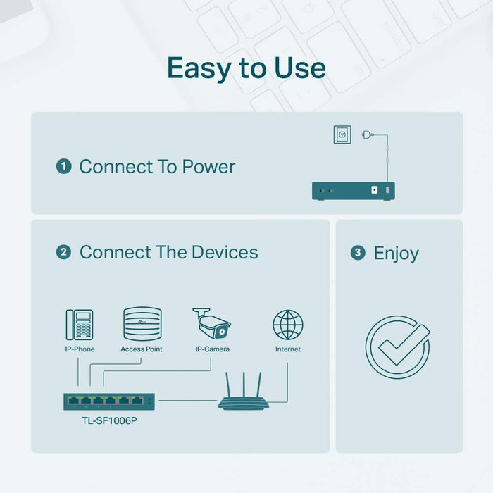 TP-Link TL-SF1006P Switch de 6 puertos Fast Ethernet con 4 puertos PoE+