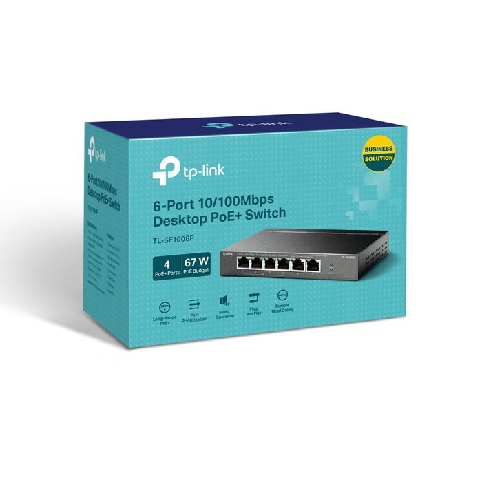 TP-Link TL-SF1006P Switch de 6 puertos Fast Ethernet con 4 puertos PoE+