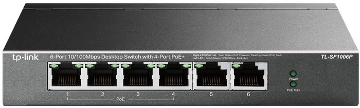 TP-Link TL-SF1006P Switch de 6 puertos Fast Ethernet con 4 puertos PoE+