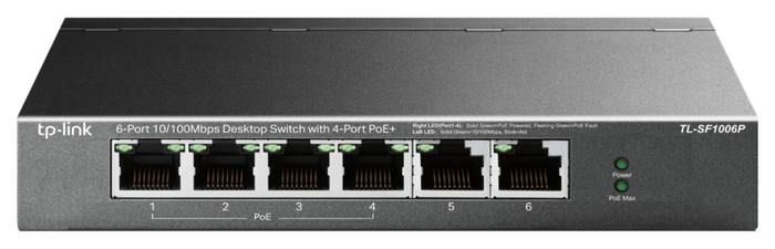 TP-Link TL-SF1006P Switch de 6 puertos con 4 puertos PoE+
