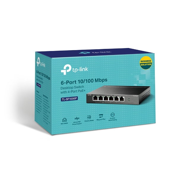 Tp-link TL-SF1006P Switch 6 Puertos 10/100 Mbps con 4 Puertos PoE+ de Escritorio Plug and Play Tp-link TL-SF1006P Switch 6 Puertos 10/100 Mbps con 4 Puertos PoE+ de Escritorio Plug and Play