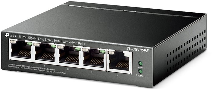 TP-Link TL-SG105PE Switch Gigabit de 5 puertos con 4 puertos PoE+ TP-Link TL-SG105PE Switch Gigabit de 5 puertos con 4 puertos PoE+