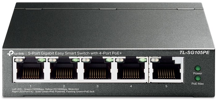 TP-Link TL-SG105PE Switch Gigabit de 5 puertos con 4 puertos PoE+ TP-Link TL-SG105PE Switch Gigabit de 5 puertos con 4 puertos PoE+