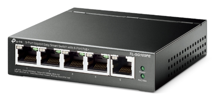 TP-Link TL-SG105PE Switch Gigabit de 5 puertos con 4 puertos PoE+ TP-Link TL-SG105PE Switch Gigabit de 5 puertos con 4 puertos PoE+