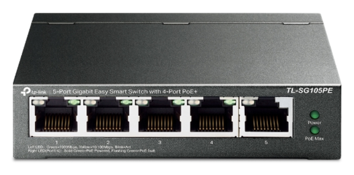 TP-Link TL-SG105PE Switch Gigabit de 5 puertos con 4 puertos PoE+ TP-Link TL-SG105PE Switch Gigabit de 5 puertos con 4 puertos PoE+