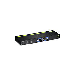 TRENDnet TEG-S16G Switch de Red No Administrado, 16 Puertos Gigabit Ethernet, 2 Gbit/s, Negro, 440 x 140 x 45 mm