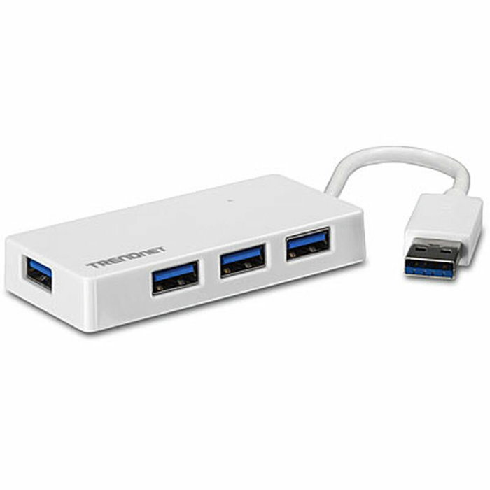 TRENDnet TU3-H4E Hub USB 3.0 de 4 puertos, Blanco y Gris TRENDnet TU3-H4E Hub USB 3.0 de 4 puertos, Blanco y Gris