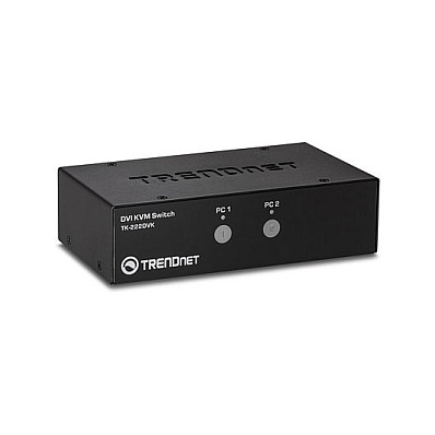 TRENDnet TK-222DVK Kit de switch KVM DVI de 2 puertos, Negro TRENDnet TK-222DVK Kit de switch KVM DVI de 2 puertos, Negro