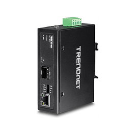 TRENDnet TI-F11SFP Convertidor de Medios Ethernet a Fibra SFP, Gigabit 10/100/1000 Mbps, Full Duplex, Negro, para Distancias Hasta 80 km