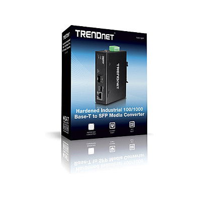 TRENDnet TI-F11SFP Convertidor de Medios Ethernet a Fibra SFP, Gigabit 10/100/1000 Mbps, Full Duplex, Negro, para Distancias Hasta 80 km