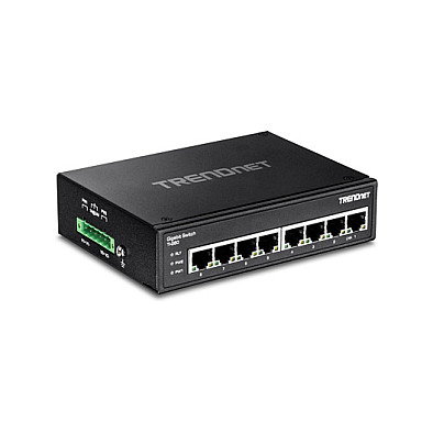 TRENDnet TI-G80 Switch Industrial Gigabit 8 Puertos No Administrado, L2, Montaje DIN-Rail, Negro, 16 Gb/s, IP30