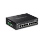 TRENDnet TI-G80 Switch Industrial Gigabit 8 Puertos No Administrado, L2, Montaje DIN-Rail, Negro, 16 Gb/s, IP30
