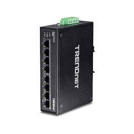 TRENDnet TI-G80 Switch Industrial Gigabit 8 Puertos No Administrado, L2, Montaje DIN-Rail, Negro, 16 Gb/s, IP30