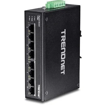 TRENDnet TI-G80 Switch Industrial de 8 Puertos Gigabit Ethernet L2 Negro