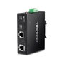 TRENDnet TI-IG30 Inyector PoE+ Industrial con Gehrteter Gigabit Ethernet, 30W, 2 Puertos, Negro, 10/100/1000 Mbps, -40 a 75°C