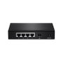 TRENDnet TEG-S51SFP Conmutador de Red Gigabit Ethernet 10/100/1000 de 5 Puertos, 4 RJ-45 + 1 SFP, No Administrado, Full Duplex, Negro, Montaje de Pared