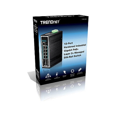 TRENDnet TI-PG1284i Switch Gestionado 12 Puertos L2+ Rack Gigabit PoE+ 8 Puertos 30W 240W Presupuesto con 4 SFP Full Duplex QoS VLAN Web