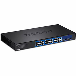 Trendnet TEG-30284 Switch Gestionable Gigabit con 24 Puertos y 4 Ranuras SFP+ 10G, 1U, Negro